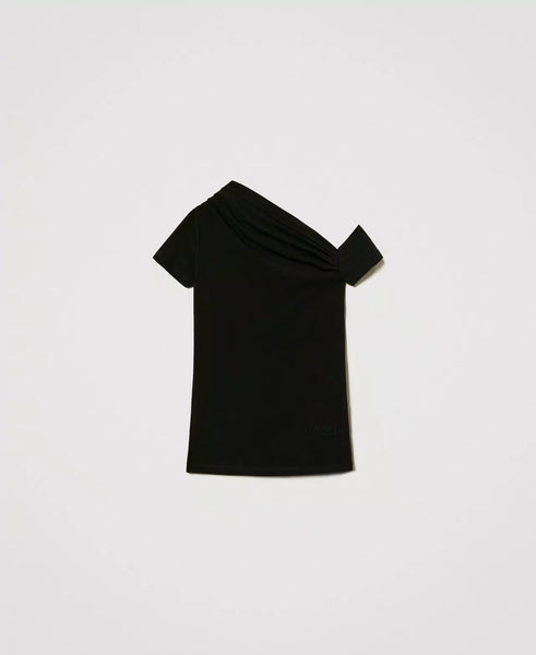 Fitted T-shirt with Draping