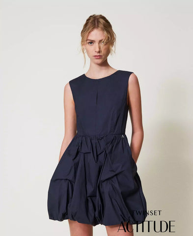 Short Poplin Balloon Dress - 2 colours