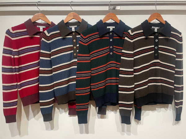 Striped Shaker Polo - Black Combo
