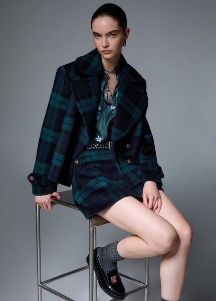 Tartan Wool Coat