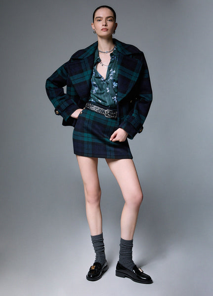 Tartan Wool Coat
