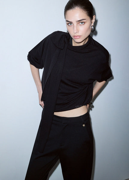 Top with Scarf Detail - 3 Colours