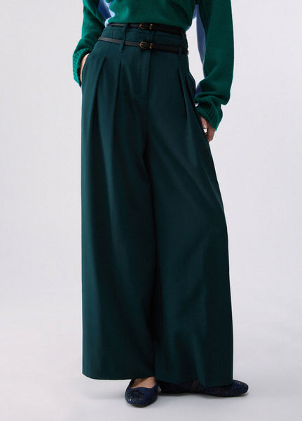 Double Belt Flare Trouser