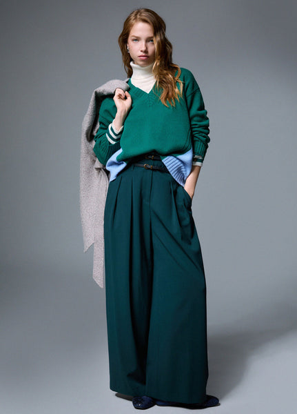 Double Belt Flare Trouser