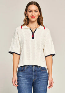 Short Sleeve Polo Sweater