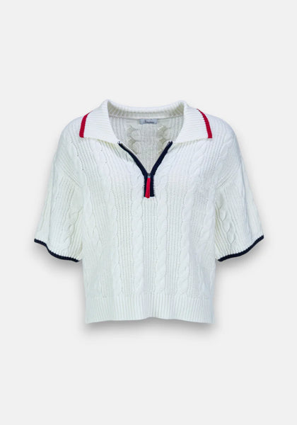 Short Sleeve Polo Sweater