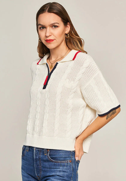 Short Sleeve Polo Sweater