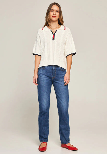 Short Sleeve Polo Sweater