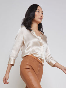 Dani Silk Blouse - Champagne