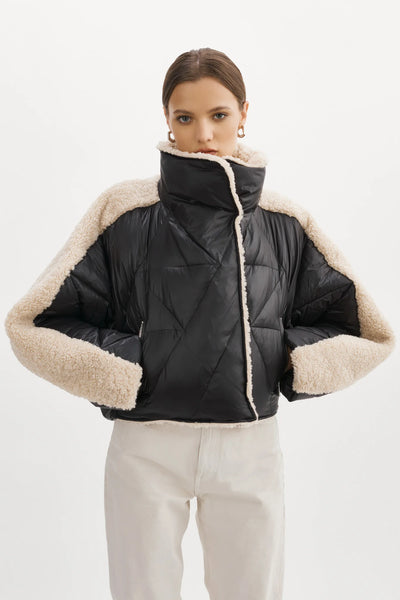 Sharon Mixed Media Puffer Jacket