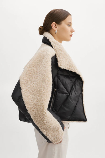 Sharon Mixed Media Puffer Jacket