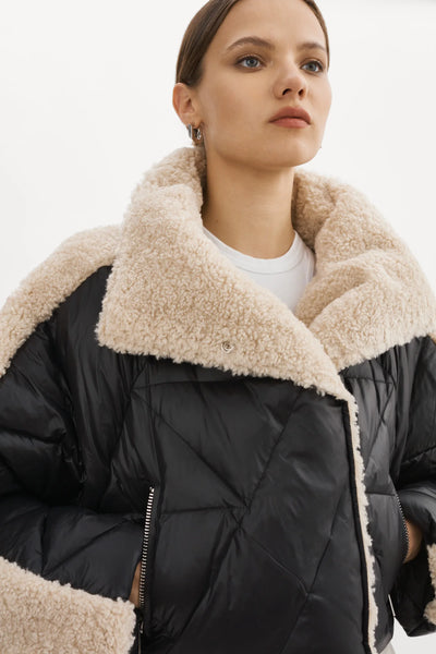 Sharon Mixed Media Puffer Jacket