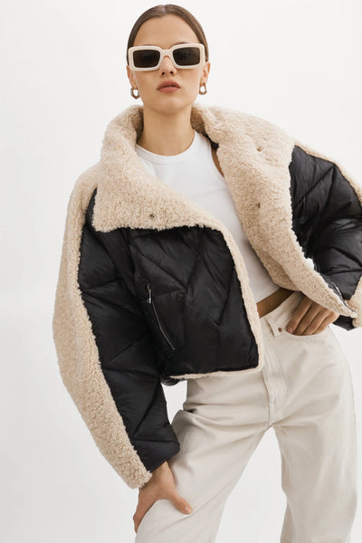 Sharon Mixed Media Puffer Jacket