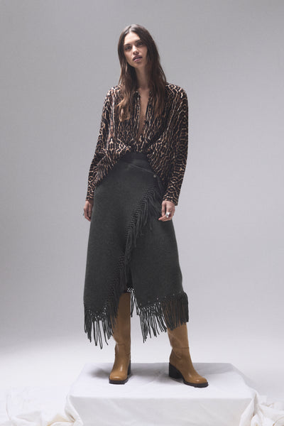 Lee Leopard Print Polo Cardigan