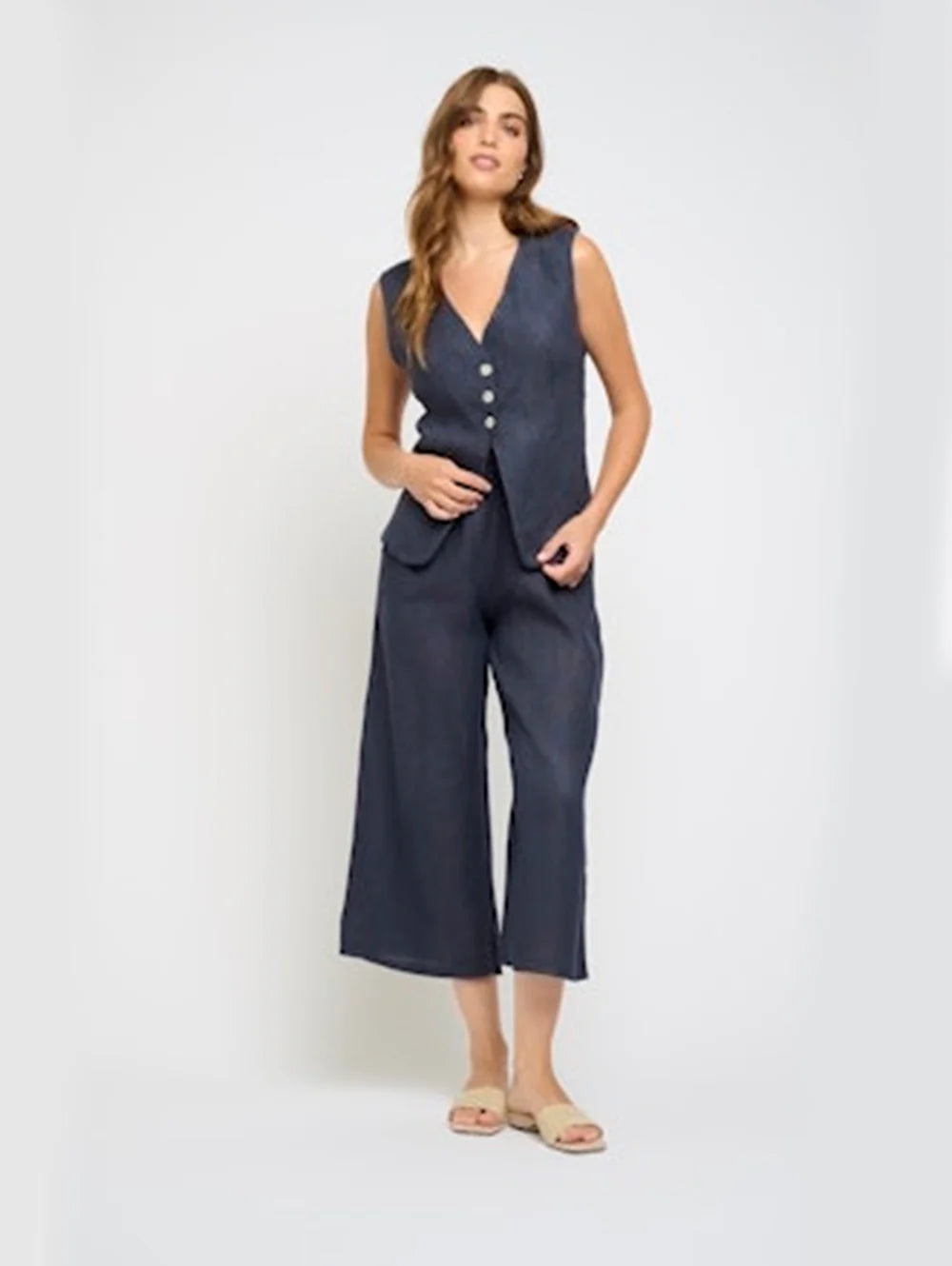 Cropped Linen Pant - 2 Colours