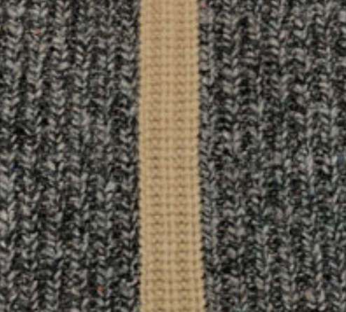 Tipped Tweed Mock W/ Rib Raglan Detail