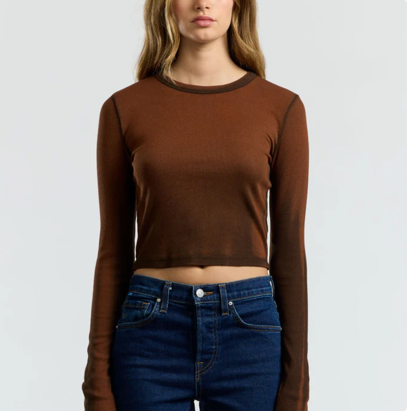 Verona Crop Shirt - Chestnut Cast