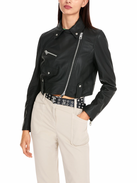 Short Biker Leather Jacket