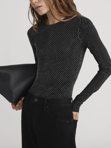 Rhinestone Jersey Top
