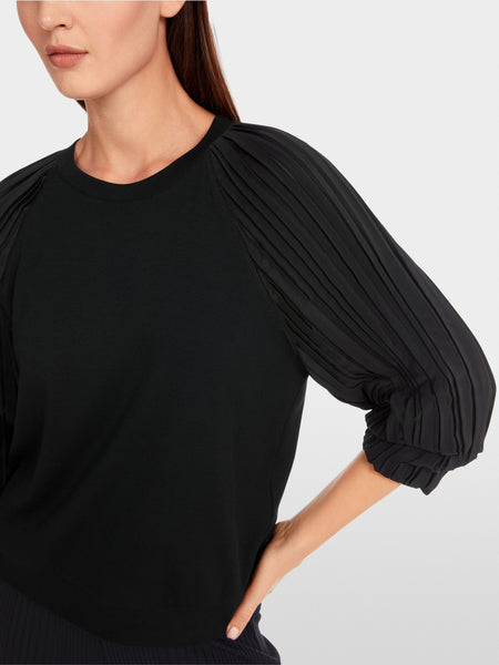 Blouse With Pleated Sleeve - 2 Colours