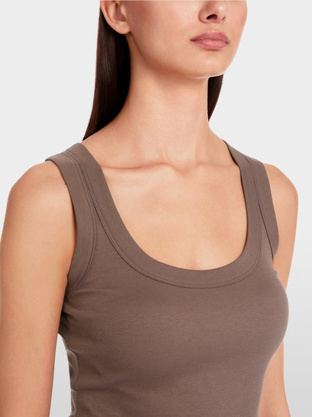 Sleeveless Top In Cotton Rib