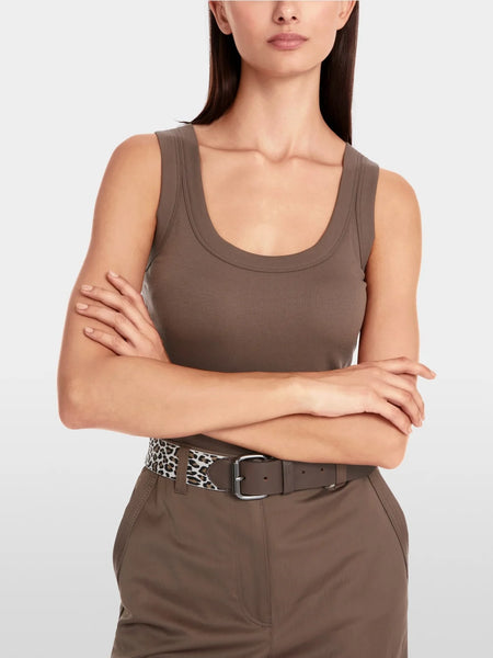 Sleeveless Top In Cotton Rib