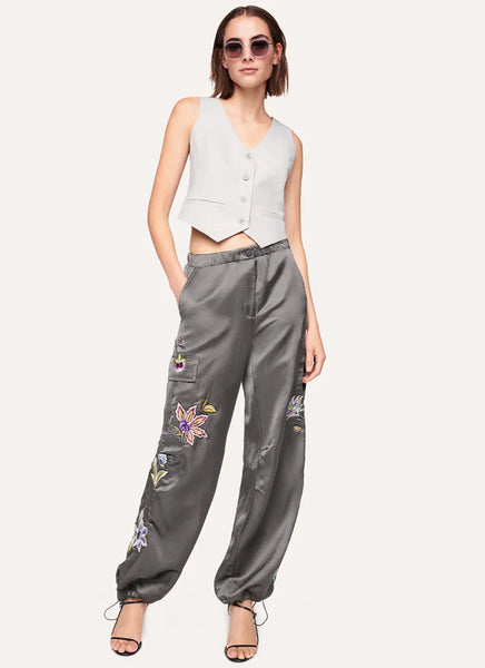 Morgan Pant With Floral Embroidery