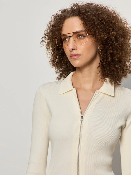 Only Yours Ribbed Zip Sweater