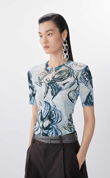 Mesh Printed Baby Tee
