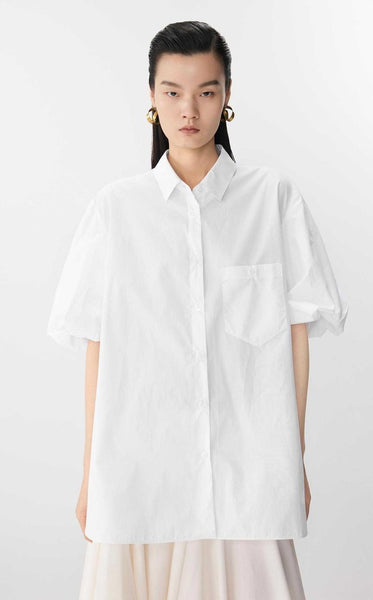 Oversized Shirt With Bubble Sleeve